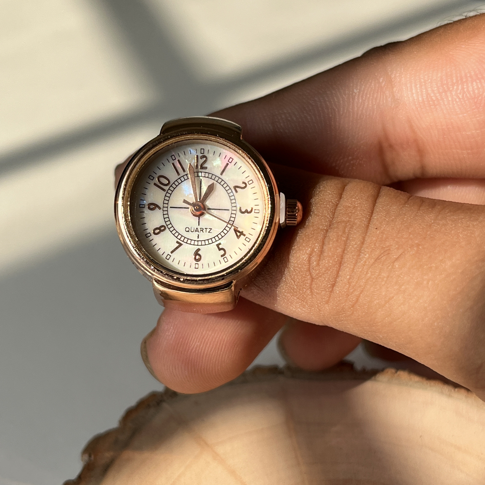 Handmade Stainless Steel 18K Gold Watch Ring